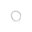 Platinum ring with small diamonds on a white background