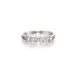 Platinum Prong Set Curved Basket Diamond Ring on white background