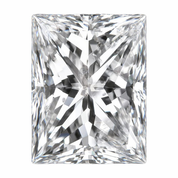 Rectangular cut diamond on a white background