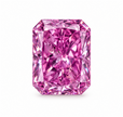 Radiant Cut Diamond Vivid Fancy Purple Pink on white background