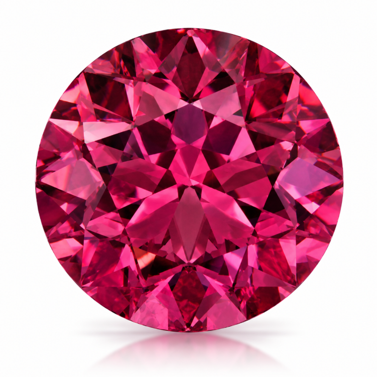 Round Mixed Cut Tourmaline Rubellite 7.548cts Violet Red