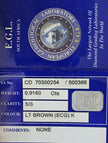EGL South Africa diamond grading label with diamond details on a blue background