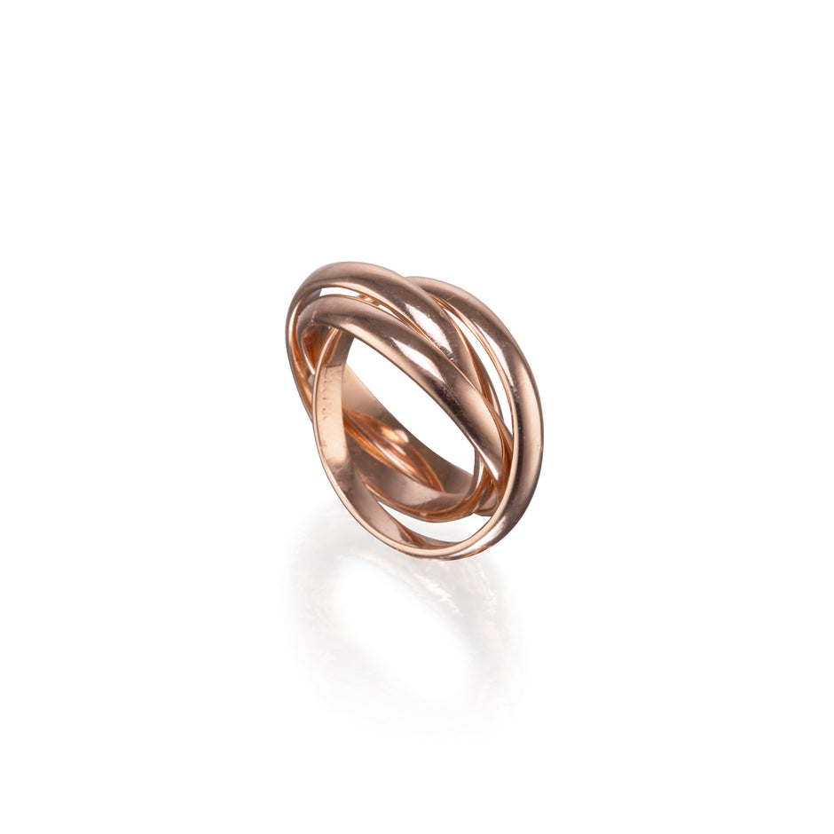Van Deijl Jewellers 9ct Rose Gold Russian-Style Ring top view on white background