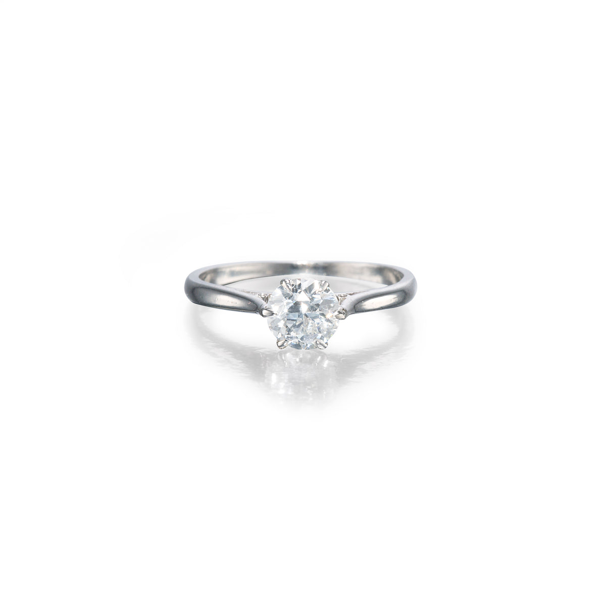 vintage platinum rose cut diamond solitaire ring