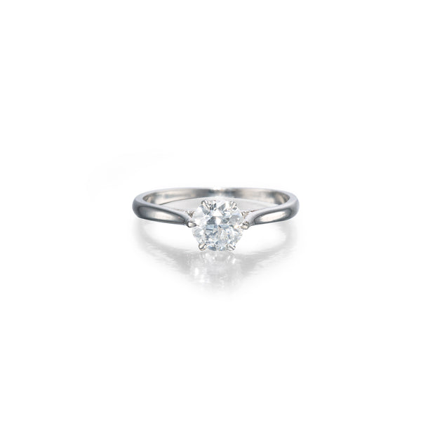vintage platinum rose cut diamond solitaire ring