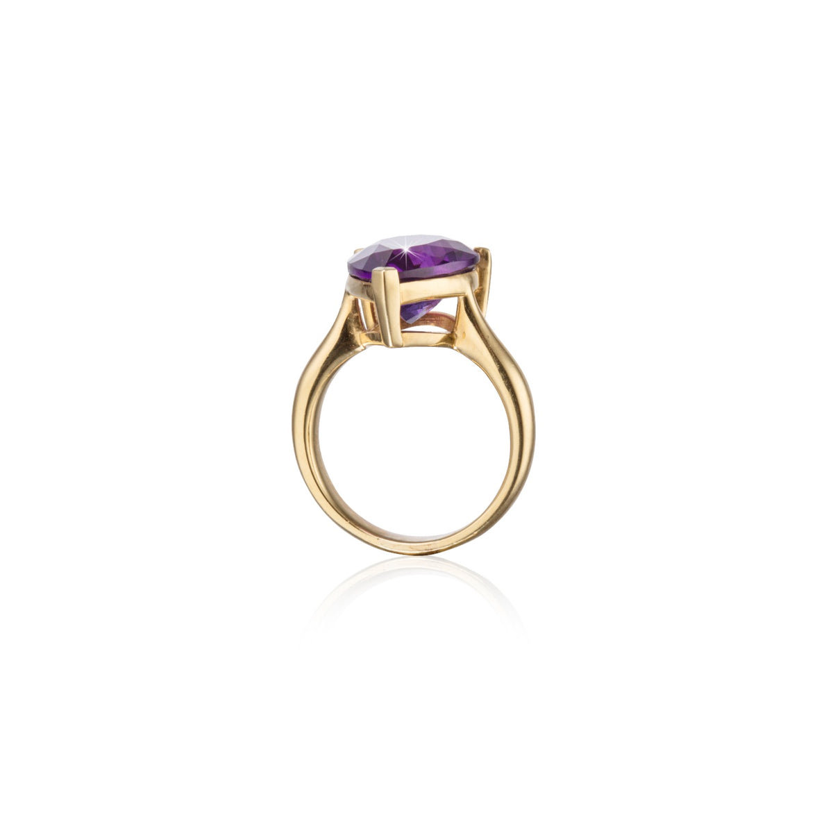 Browns 18ct Yellow Gold Pear Cut Amethyst Ring