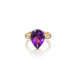 Browns 18ct Yellow Gold Pear Cut Amethyst Ring