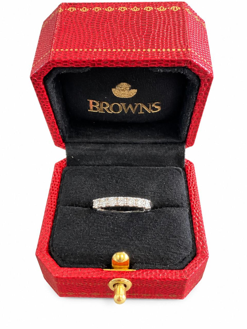 Browns 18ct White Gold Protea 7 Stone Eternity Band