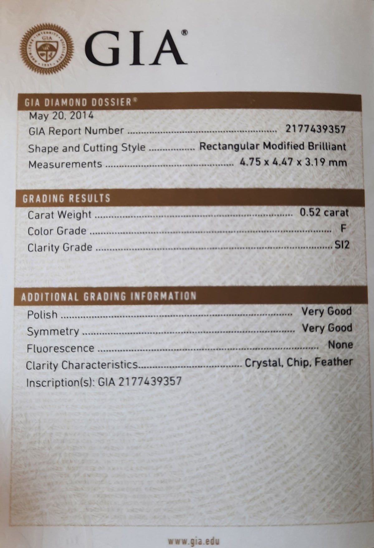Rectangular Modified Brilliant Cut Diamond