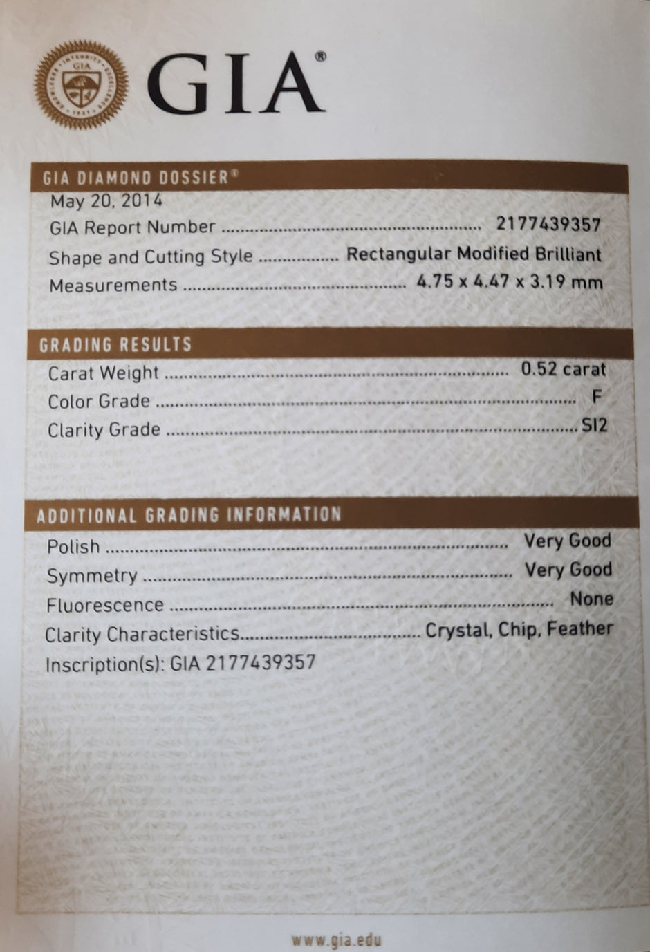 Rectangular Modified Brilliant Cut Diamond