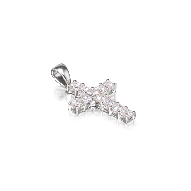 18ct White Gold My Girl Shimansky Collection Diamond Cross Pendant