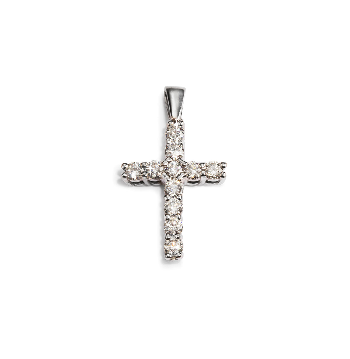 18ct White Gold Diamond Cross