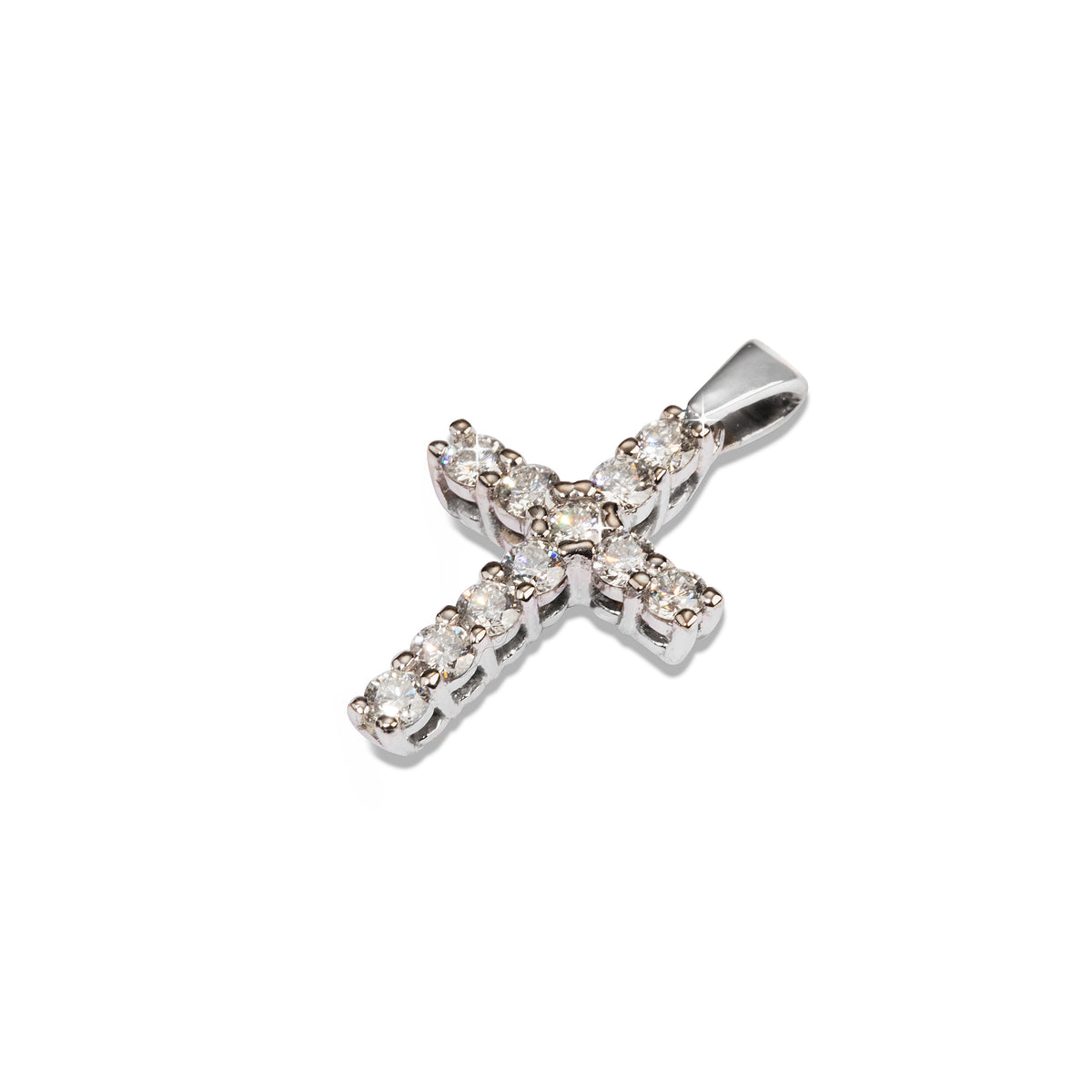 18ct White Gold Diamond Cross