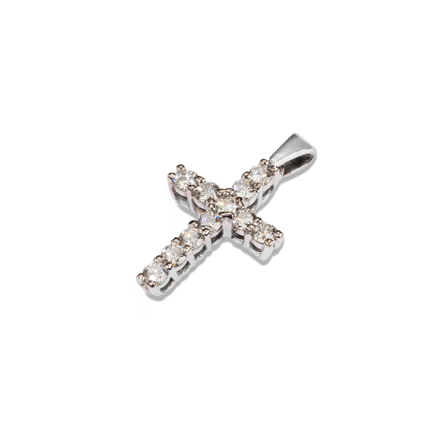 18ct White Gold Diamond Cross
