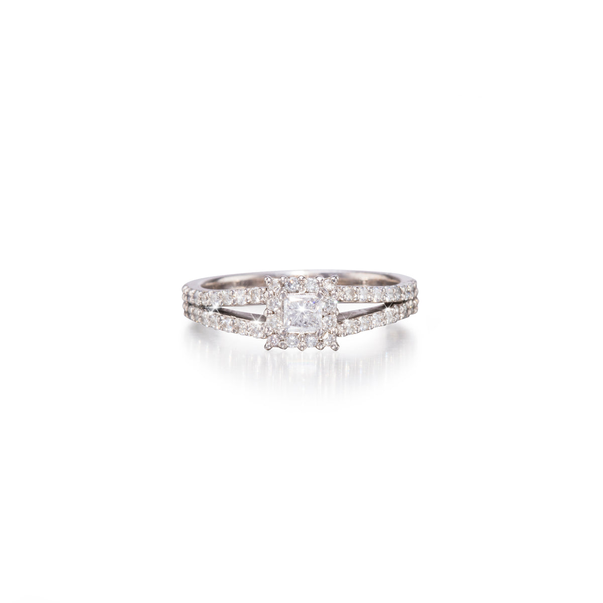 18ct White Gold Bellagio Halo Diamond Ring