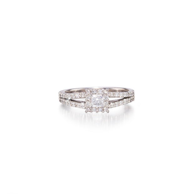 18ct White Gold Bellagio Halo Diamond Ring