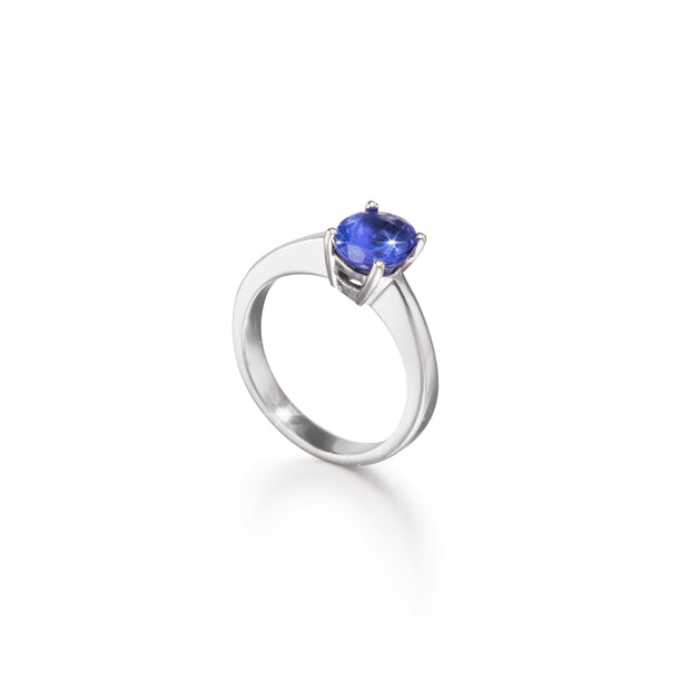 9ct White Gold Tanzanite Solitaire Ring