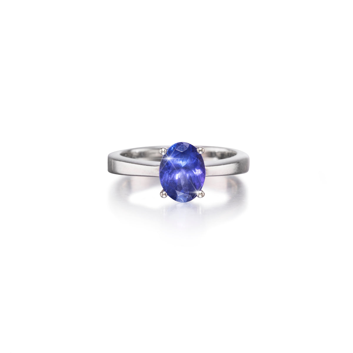 9ct White Gold Tanzanite Solitaire Ring