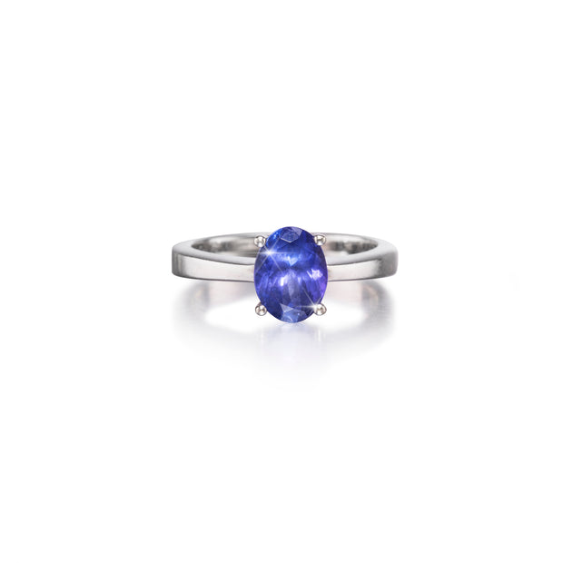 9ct White Gold Tanzanite Solitaire Ring