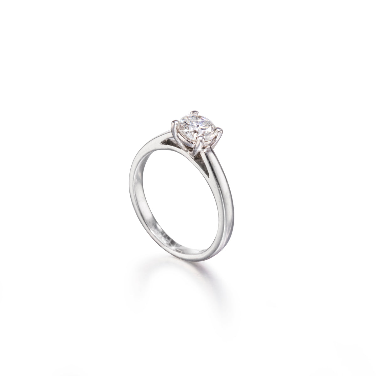18ct White Gold Solitaire Diamond Ring