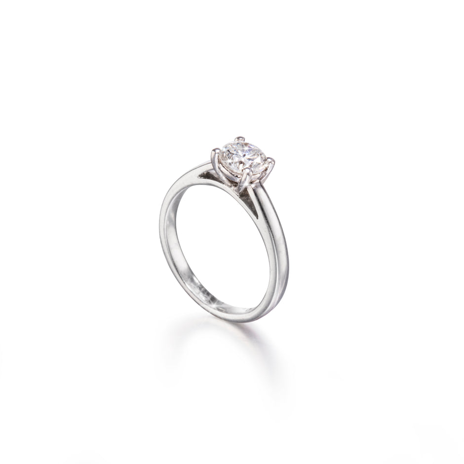 18ct White Gold Solitaire Diamond Ring