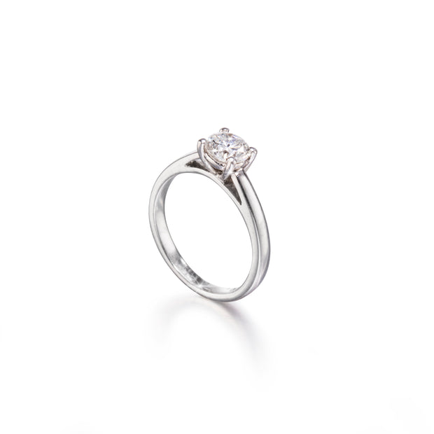 18ct White Gold Solitaire Diamond Ring