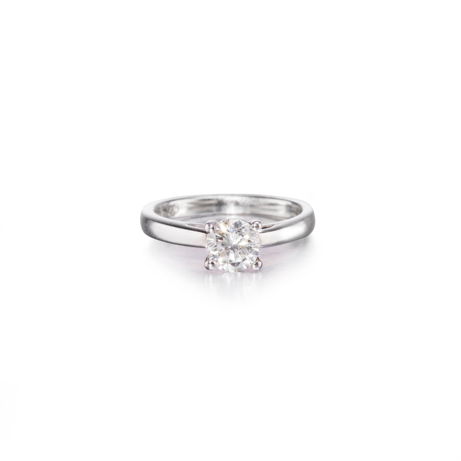 18ct White Gold Solitaire Diamond Ring