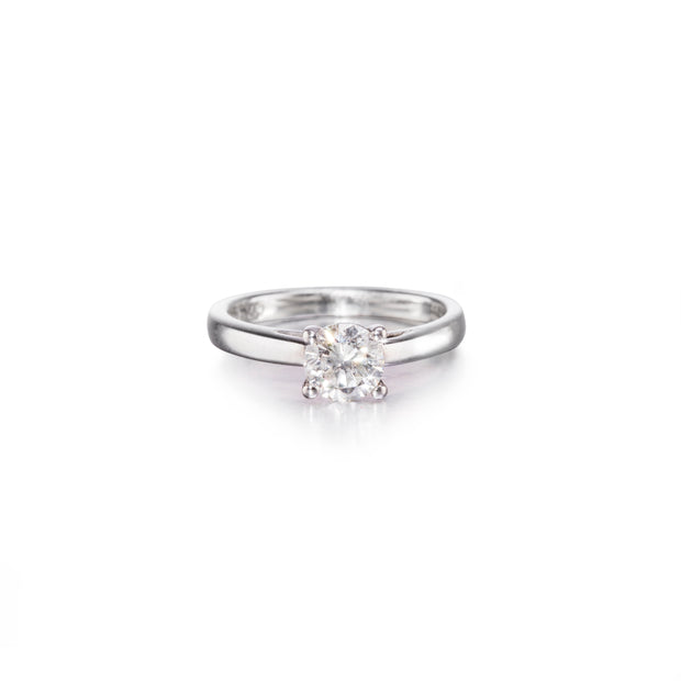 18ct White Gold Solitaire Diamond Ring