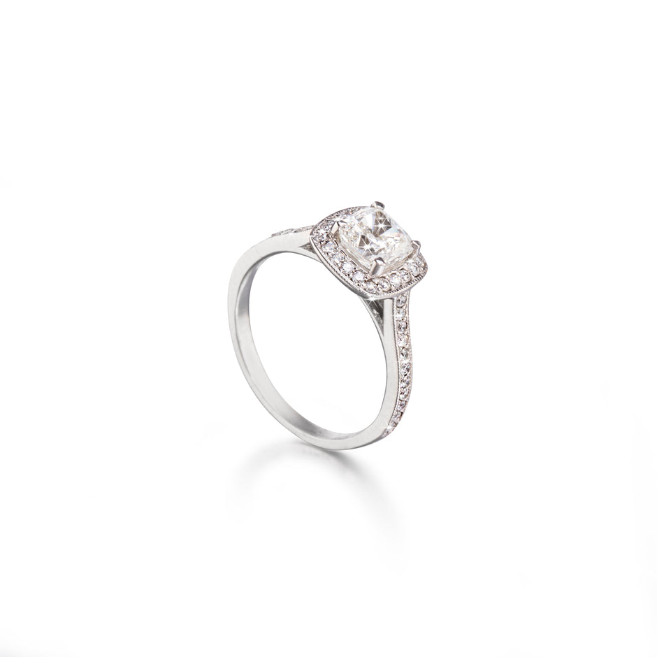 Browns Platinum Halo Ring