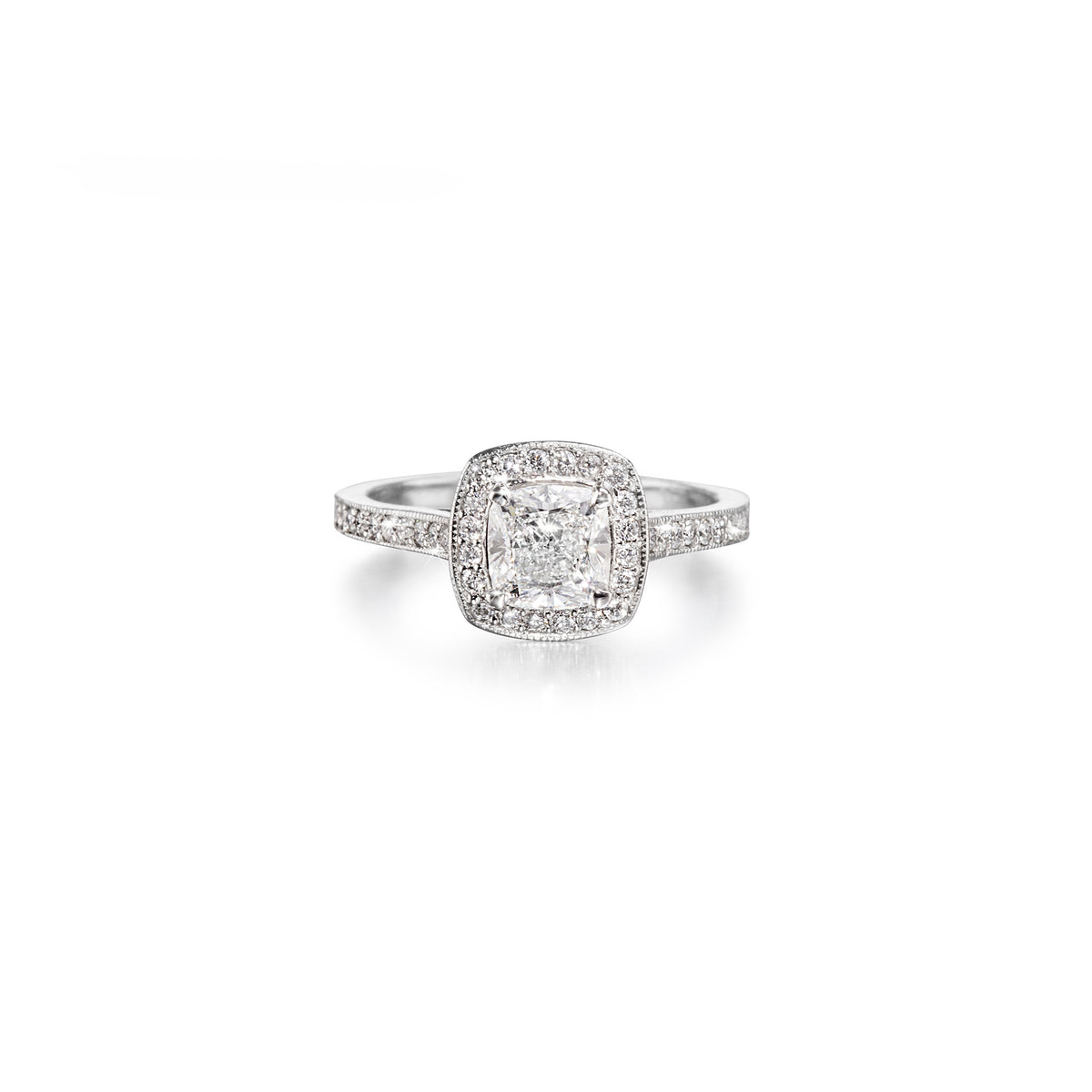 Browns Platinum Halo Ring