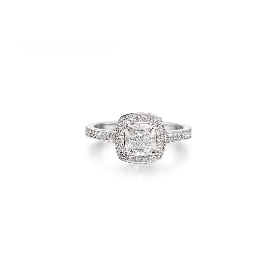 Browns Platinum Halo Ring