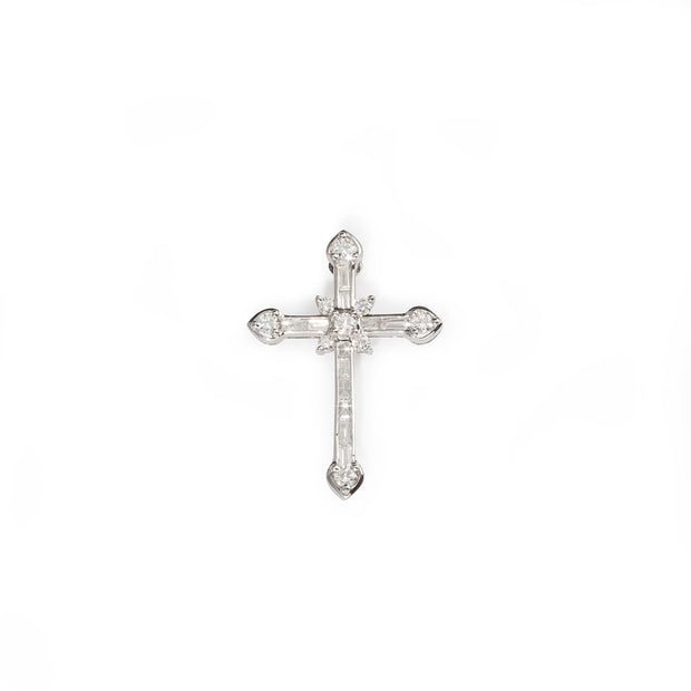 18ct White Gold and Palladium Diamond Cross