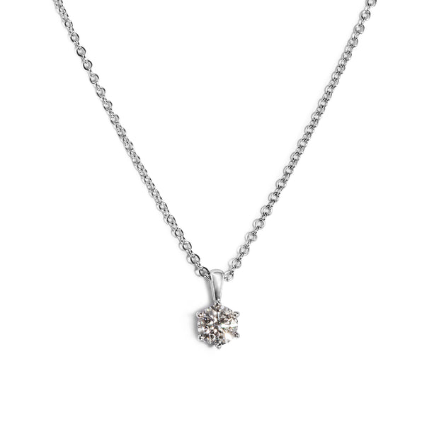 18ct White Gold Browns Diamond Protea Pendant