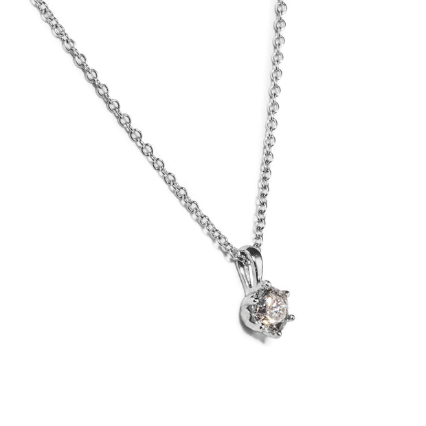 18ct White Gold Browns Diamond Protea Pendant