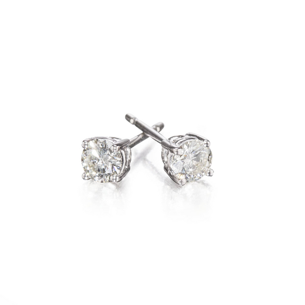 New Platinum Diamond Stud Earrings